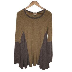 Aria Womens Lagenlook Tunic Top Size M Brown Neutral Earthy Goblincore Pockets